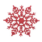 12Pcs/Set Plastic Gold Silver Glitter Powder Snowflake Ornaments
