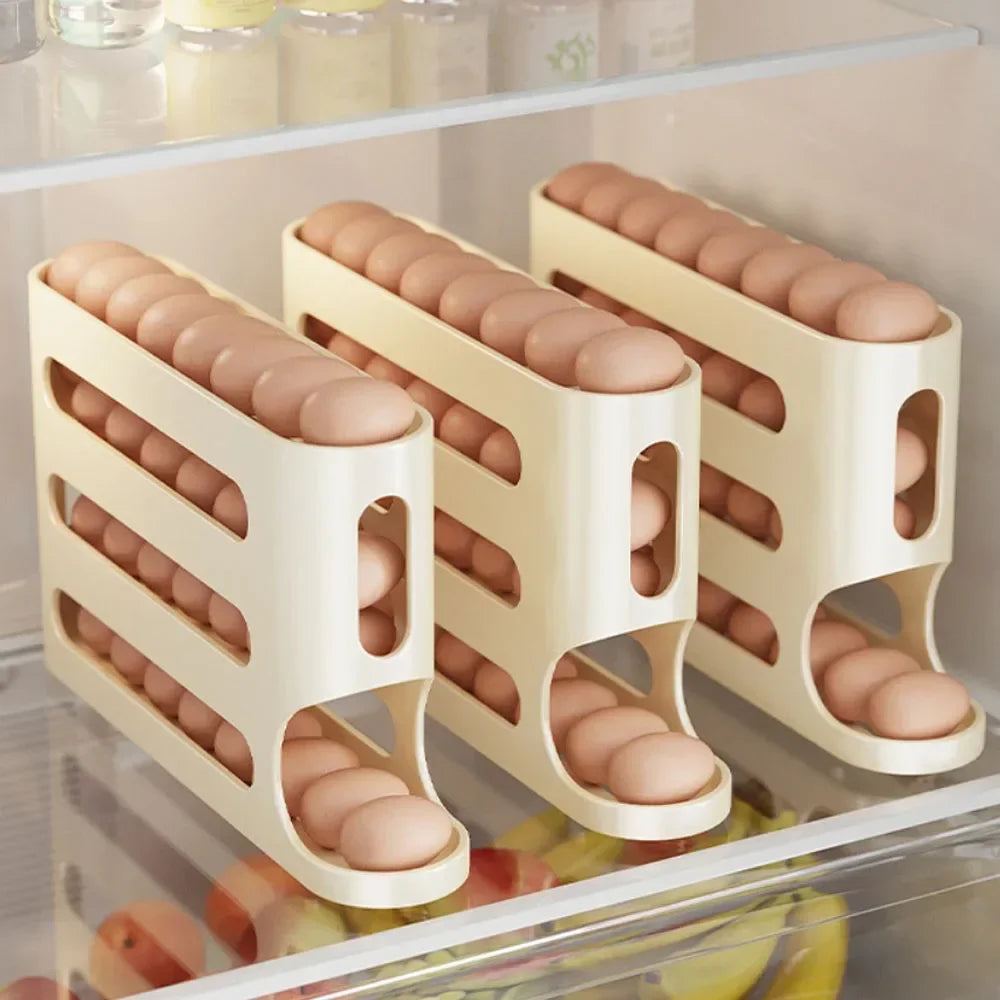 4 Layers Automatic Egg Dispenser Holder Rack