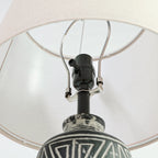 2 Pack 25-Inch Carved Geometric Ceramic Lamps