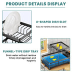 Large 2-tier Dish Drying Rack Removable Draining Rack