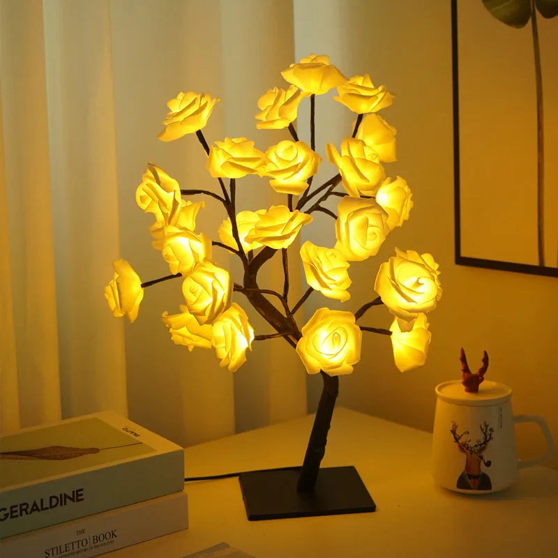 LED Rose Tree Lights 24LEDs USB Operated