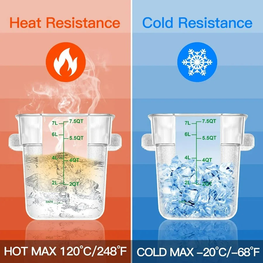 4 pcs 8qt Food Storage Containers With Lids