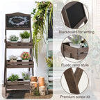 Folding Ladder 3 Tier Plant Stand with Chalkboard
