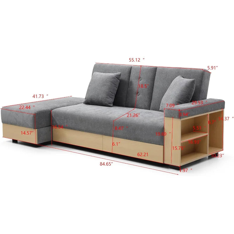 Multi-Functional Sofa Sleeper  Storage Ottoman , Drawer