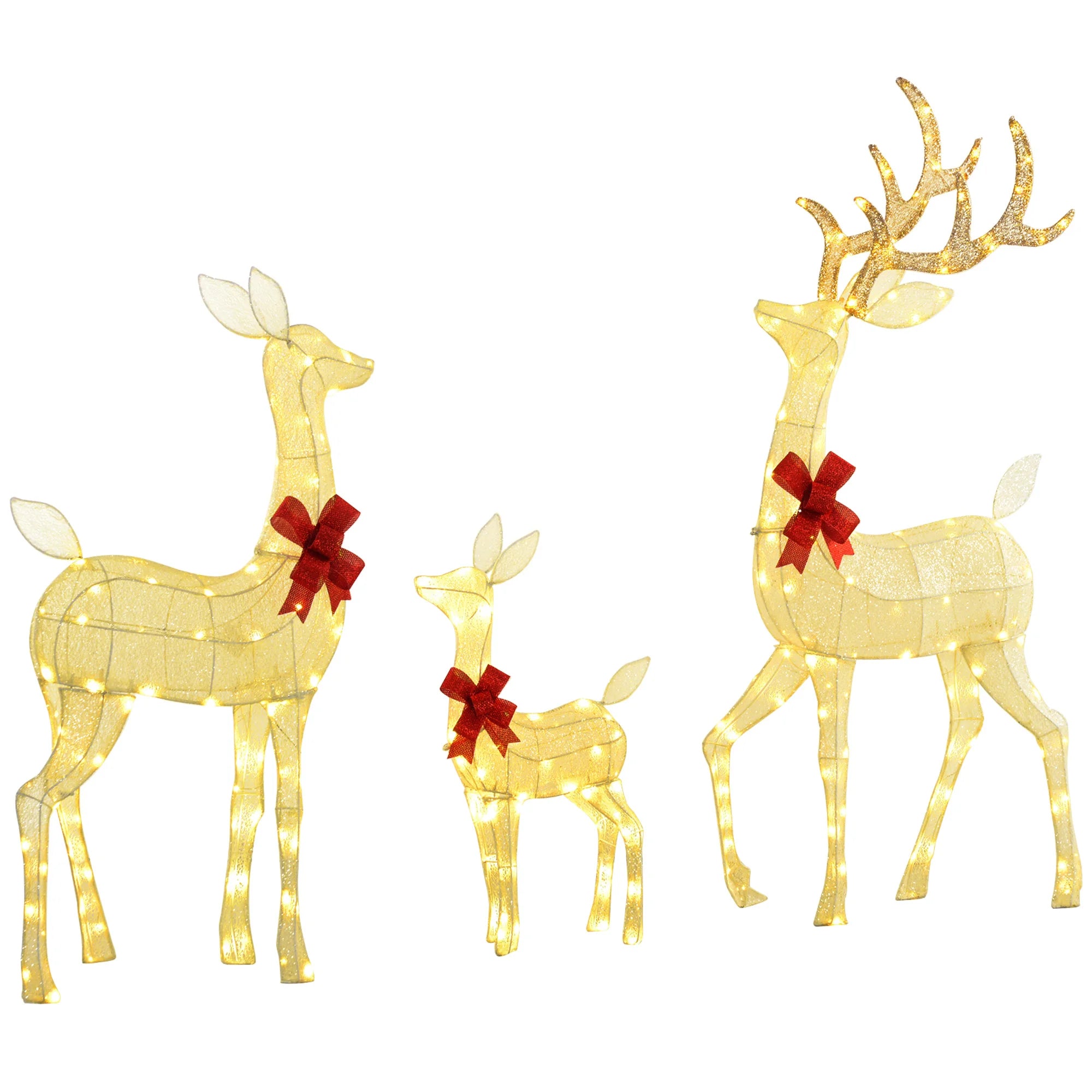 Light Up Christmas Deer Family Set Of 3