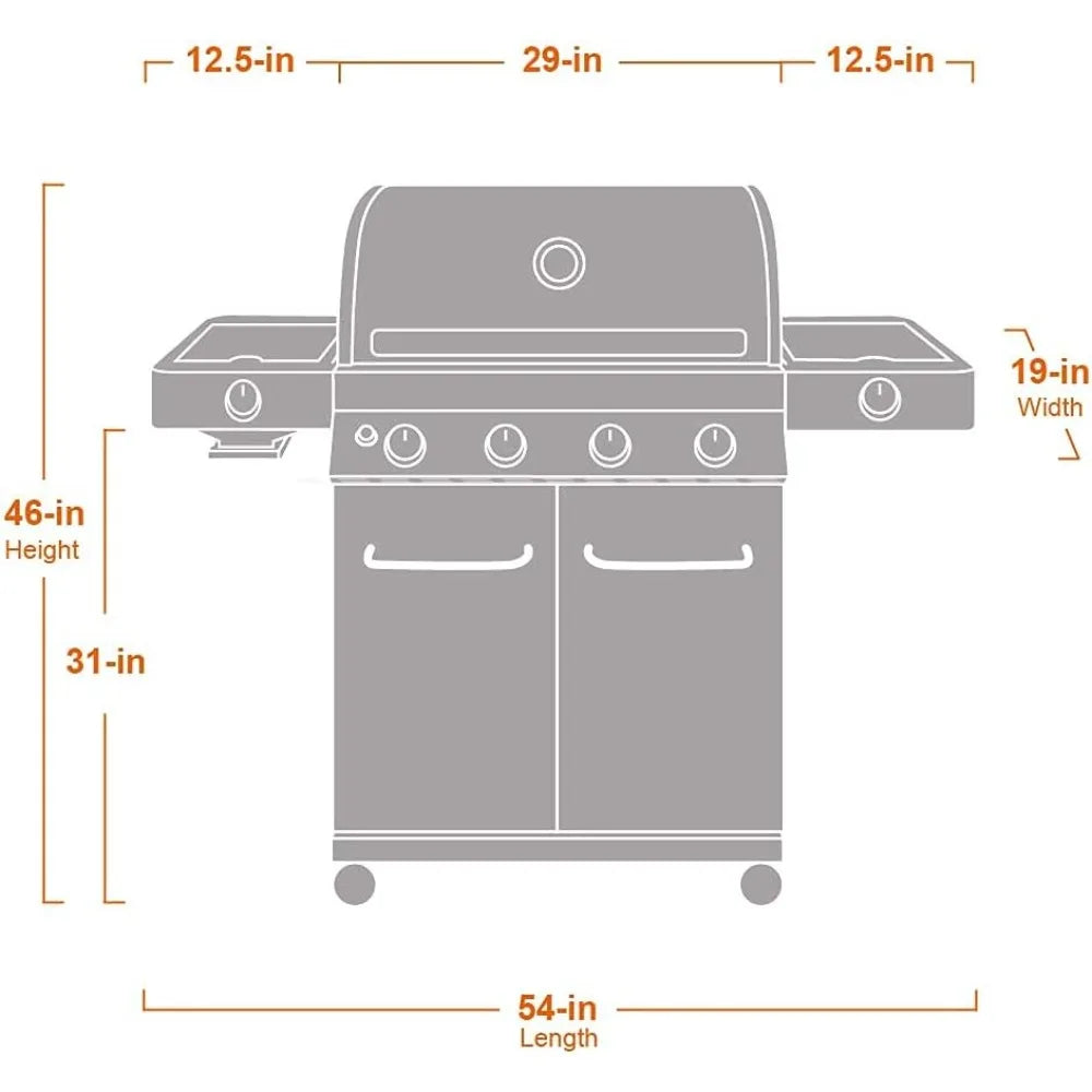 4-Burner Propane Gas Grills With Side Sear Burners