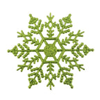 12Pcs/Set Plastic Gold Silver Glitter Powder Snowflake Ornaments