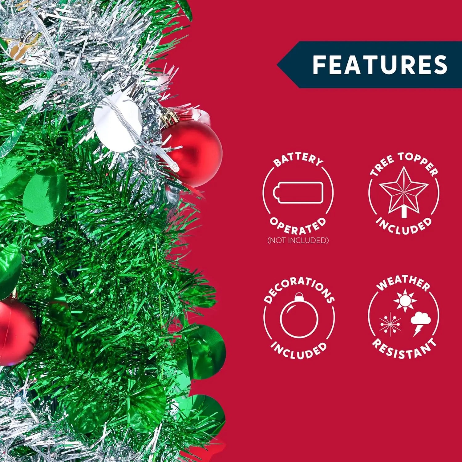 5 FT Pop Up Christmas Tree With Lights