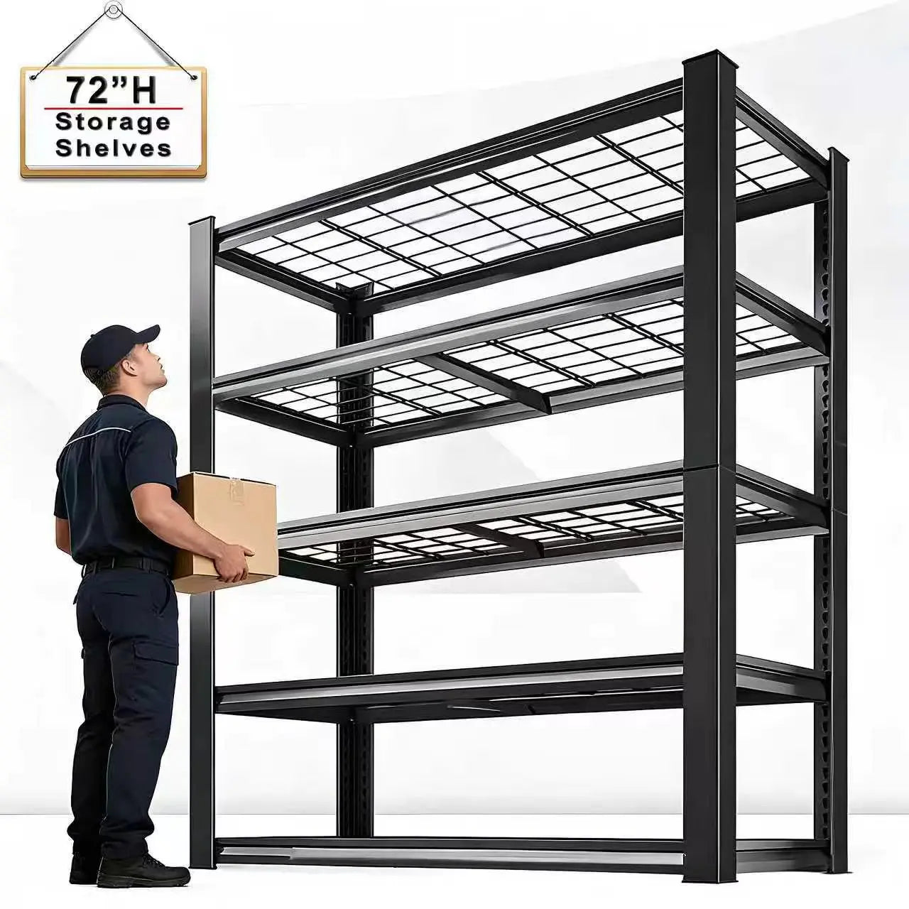 72" Adjustable Metal Shelving, Commercial Grade Utility Rack