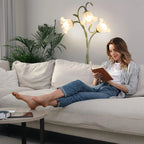 Modern Art Flower Floor Lamp, Flexible Arm