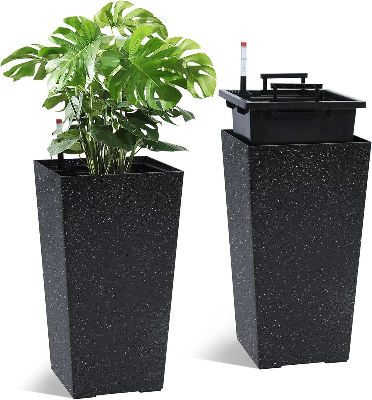 Planters Set Drainage Holes＆Water Level Monitor