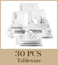 MALACASA 30/60PCS Marble Grey Porcelain Dinnerware Set