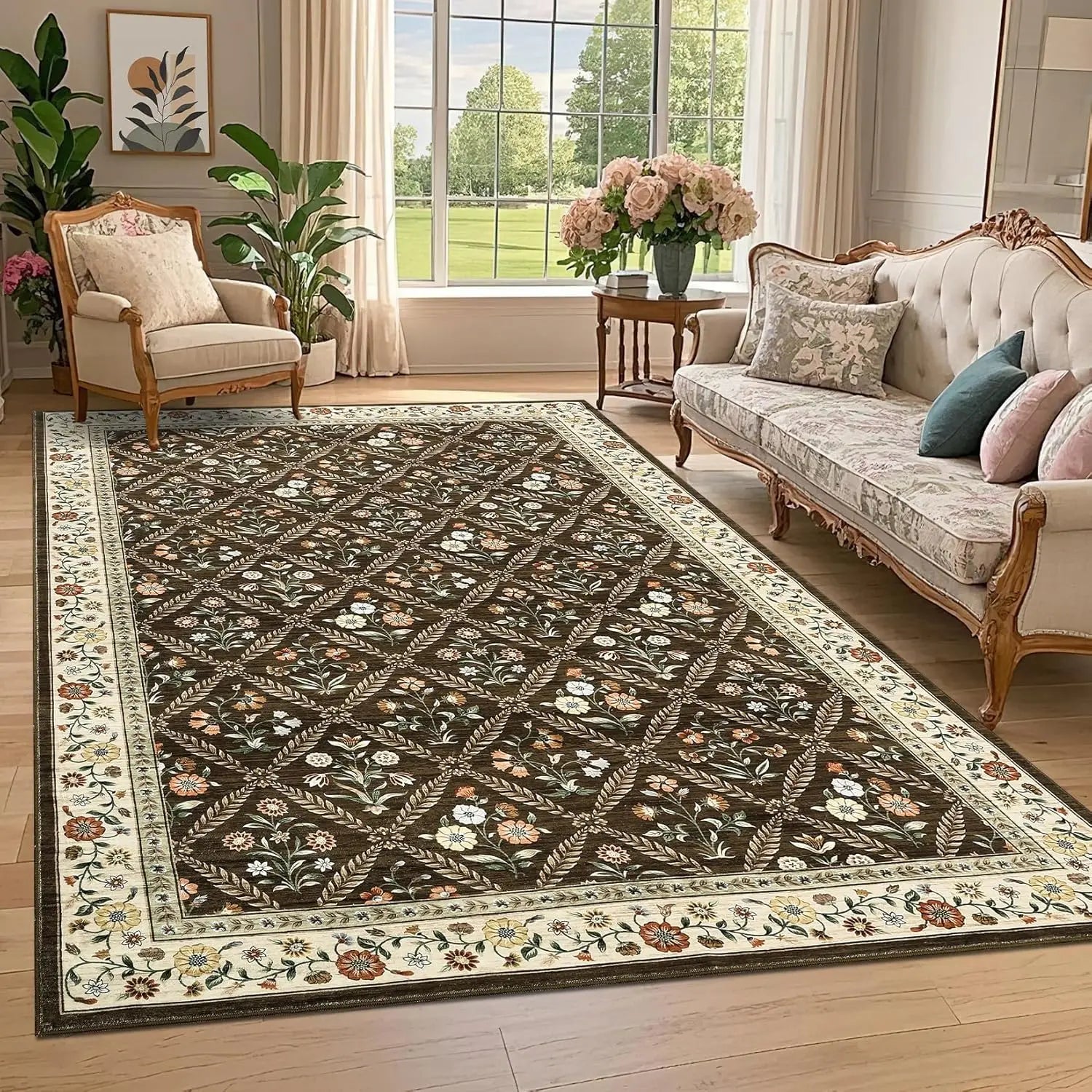 Washable Area Rugs Soft Low-Pile Non-Slip