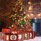 8/12/16/24pcs, Christmas Plaid Large Tote Bag  Reusable