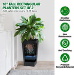 Planters Set Drainage Holes＆Water Level Monitor
