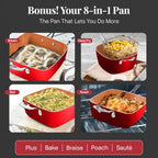 20 Pc Pots and Pans Set Nonstick Cookware + Bakeware Set Complete Ceramic for Kitchen Non Stick with Lids Dishwasher Oven Safe