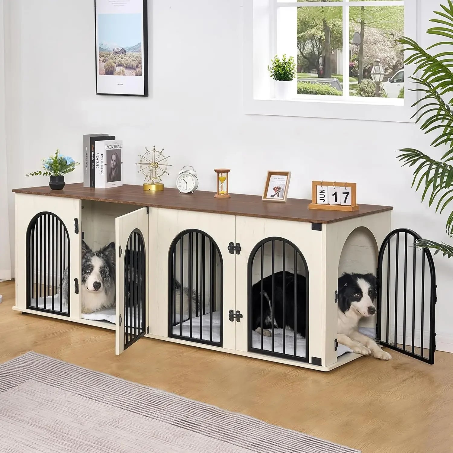 Dog Crate 71" Divider, Pads, Side Table, TV Cabinet