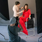 26" Tall Folding Directors Chair With Side Table