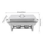 Chafing Dish Buffet Set 3 Grid Stainless Steel Rectangular