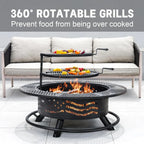 42 Inch Fire Pit 2 Cooking Grates, Wood Burning