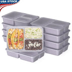 20-Piece Meal Prep Kit 3-Compartment Storage Containers