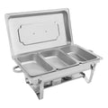 Chafing Dish Buffet Set 3 Grid Stainless Steel Rectangular