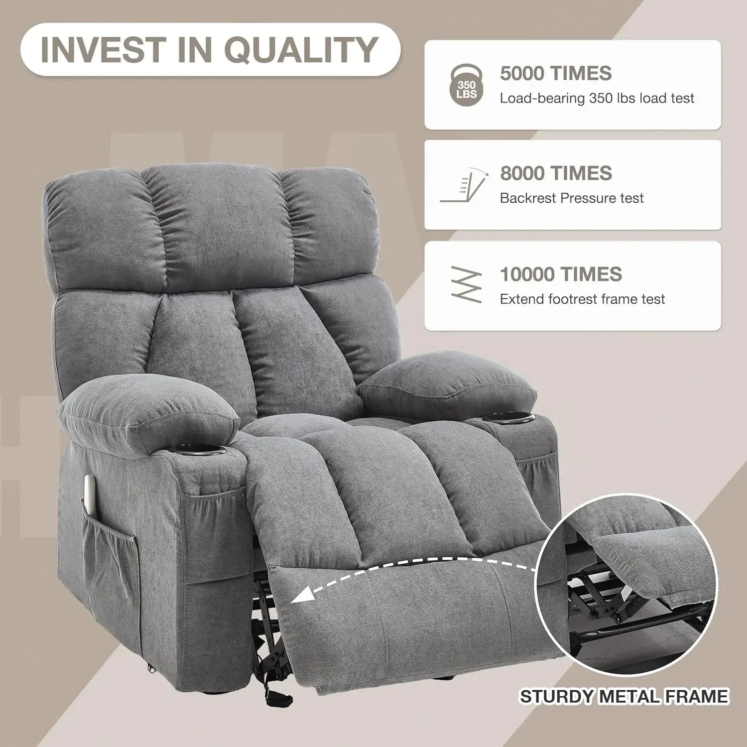 Massage Rocker Recliner Chair With Heat And Vibration