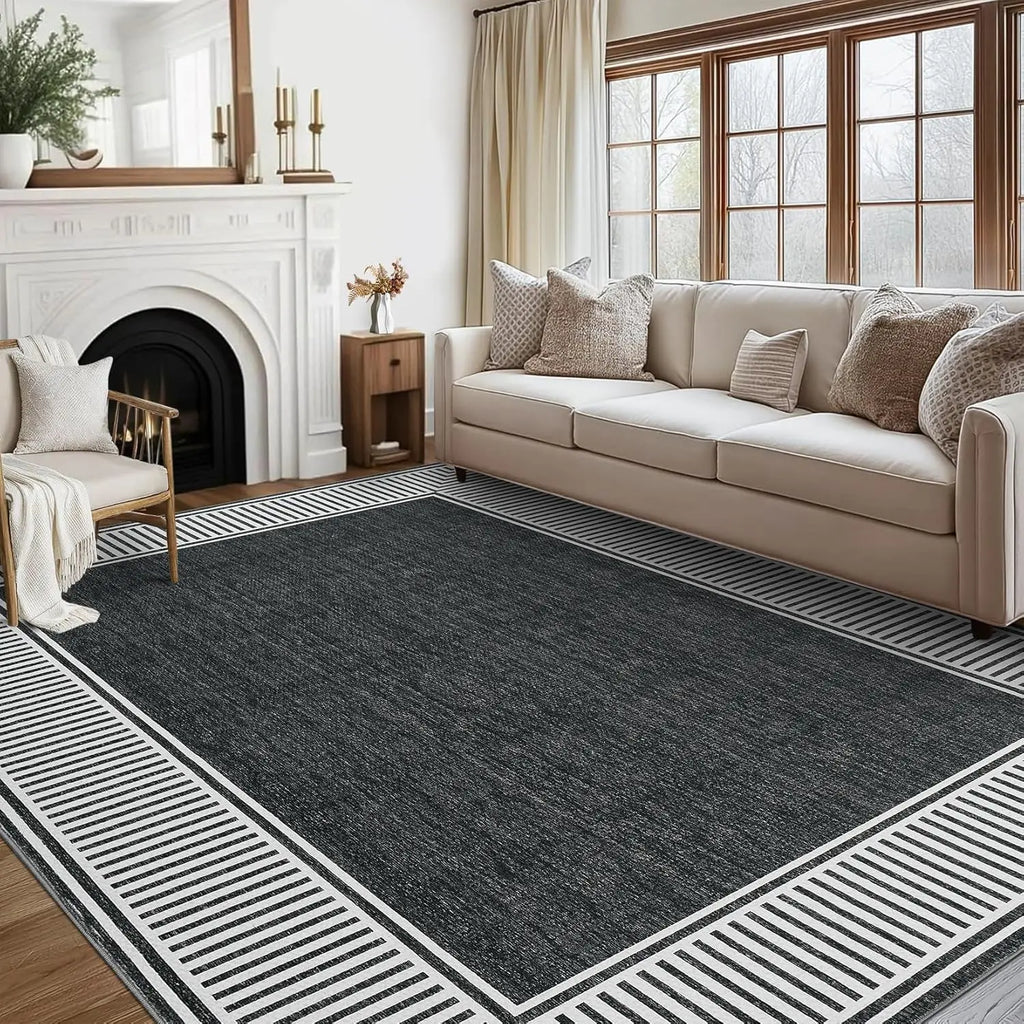 Living Room 9x12 Modern Bordered Accent Foldable