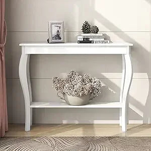 Narrow Console Table, Sofa Table, Entryway Table, White