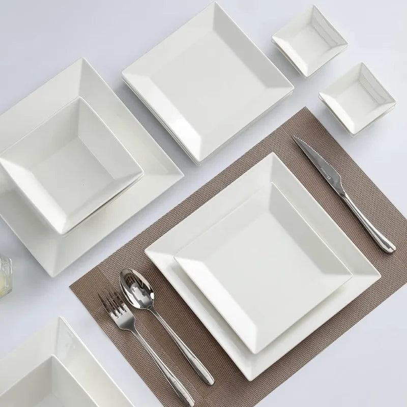 16-Piece Classic Square Dinnerware Set for 4