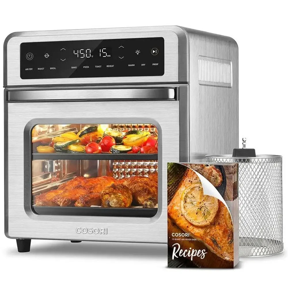 11-in-1 Air Fryer Oven 13Qt Rotisserie Pizza Cooking Functions