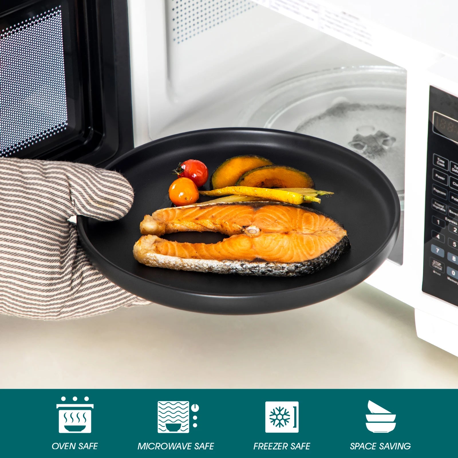 18/36 Piece Black Ceramic Stoneware Set