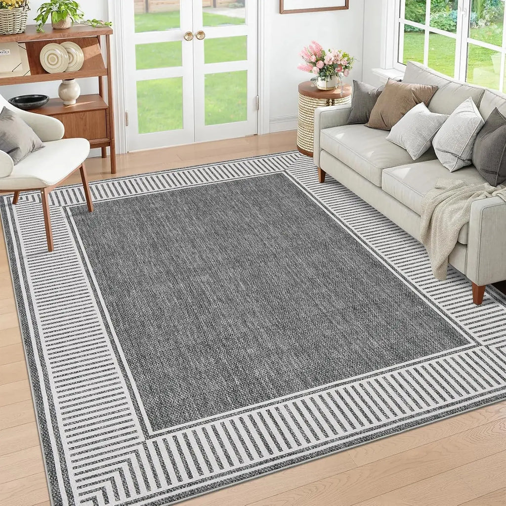 Living Room 9x12 Modern Bordered Accent Foldable
