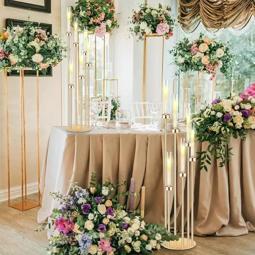 Metal Floor Candlestick Holder For Weddings Centerpiece