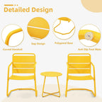 3 Piece Patio Set  2 Spring Metal Chairs, Table, Outdoor