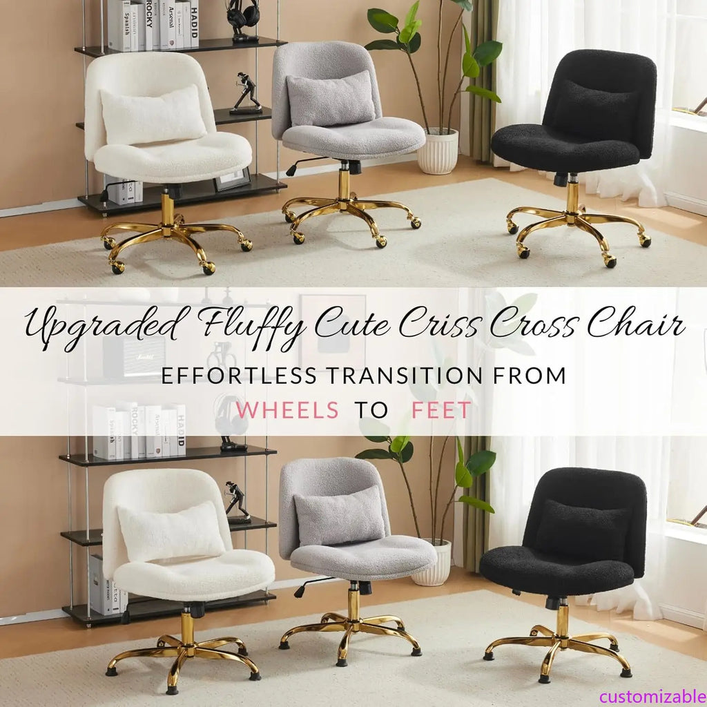 Ergonomic Desk Chair  Pillow,Base,Dual-Use With/No Wheels