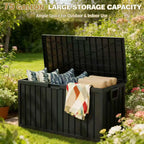 75 Gallon Deck Box with Lockable Lid & Heavy-Duty Hinged Door