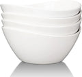 8" Porcelain Bowls Set of 4, Large Oval