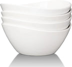 8" Porcelain Bowls Set of 4, Large Oval