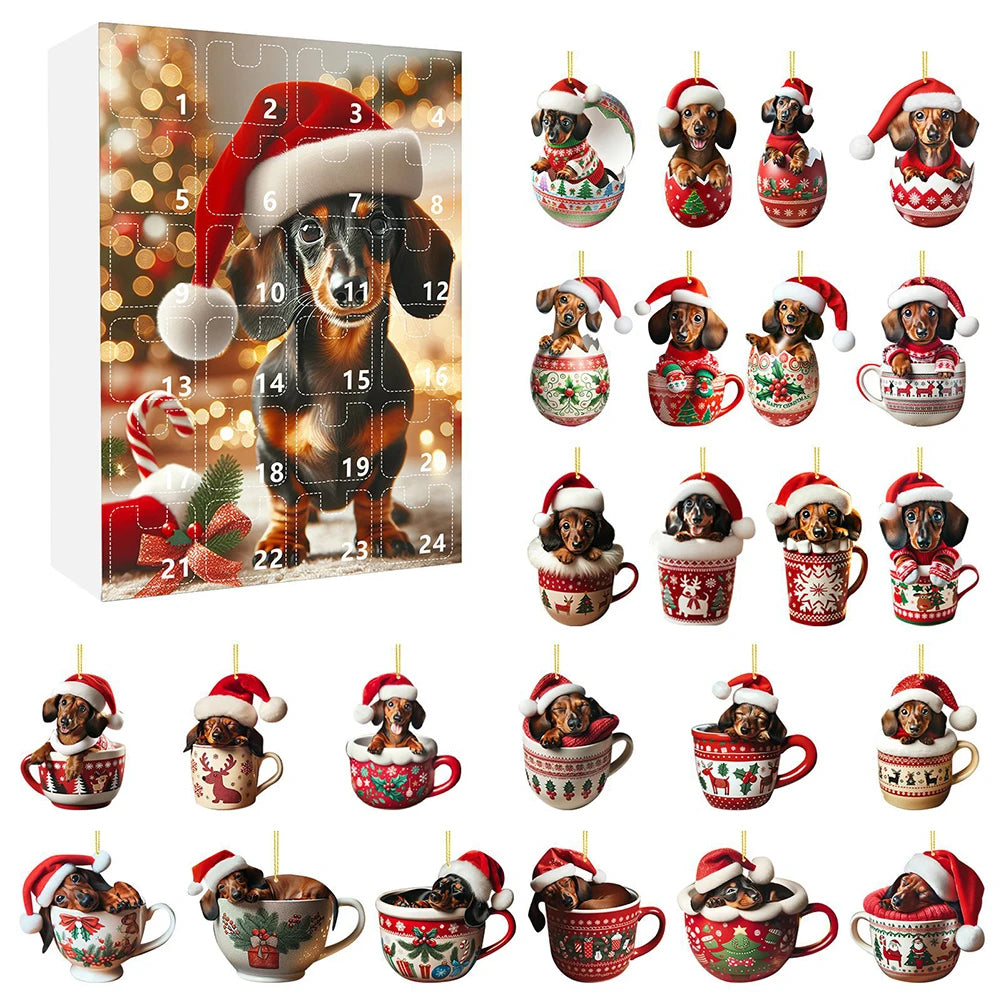 Dachshunds Dog Advent Calendar Ornaments