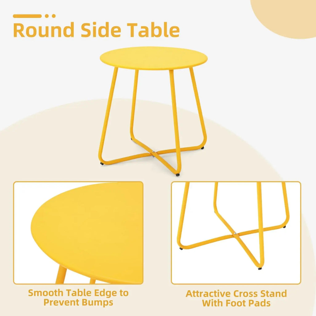 3 Piece Patio Set  2 Spring Metal Chairs, Table, Outdoor