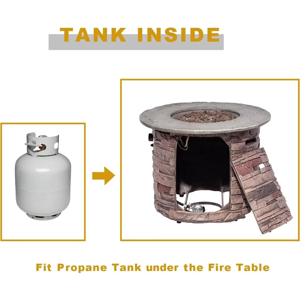 Propane Concrete Fire Pit Table 32-inch Round