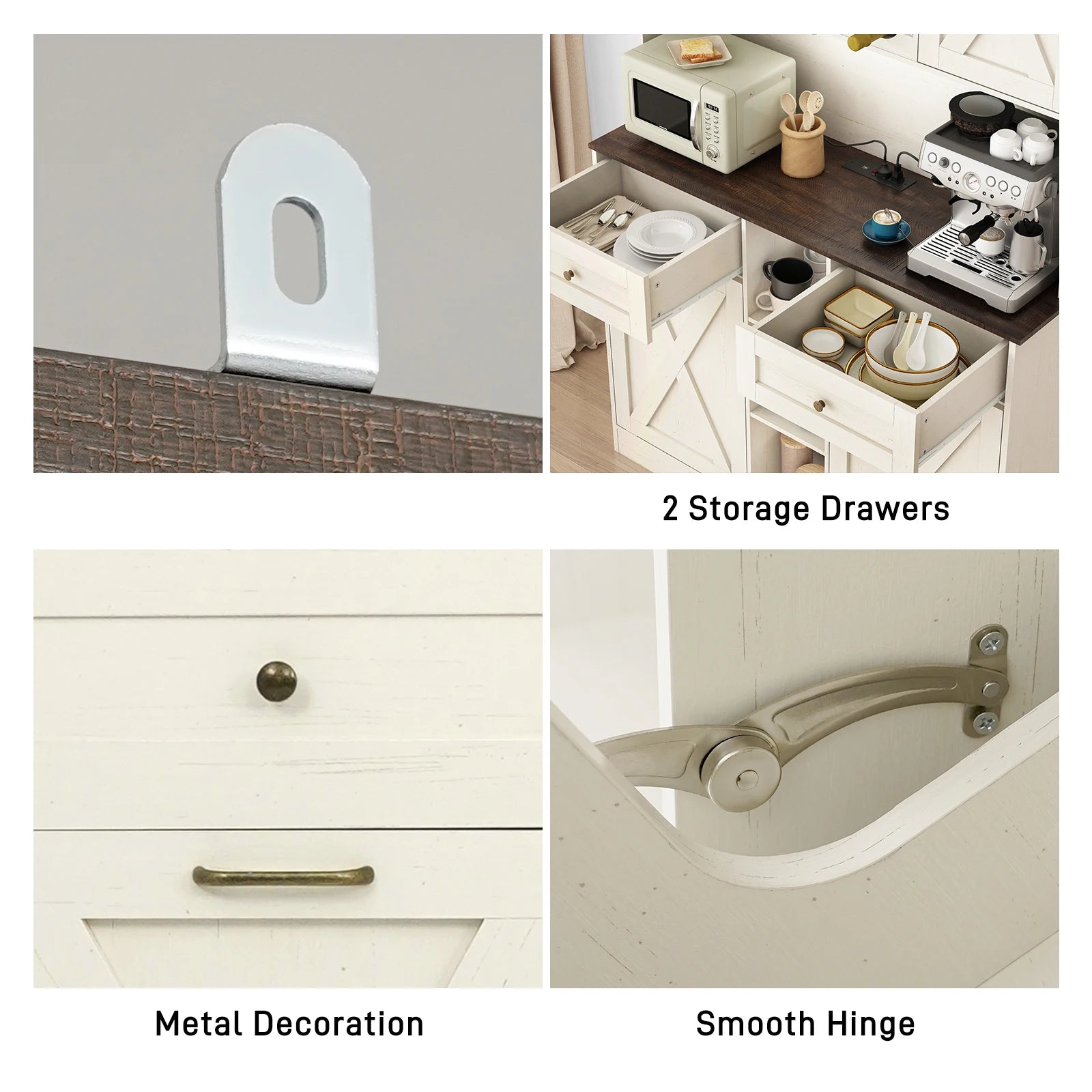 71" Tall Kitchen Pantry Storage Cabinet With Power Outlets