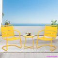 3 Piece Patio Set  2 Spring Metal Chairs, Table, Outdoor