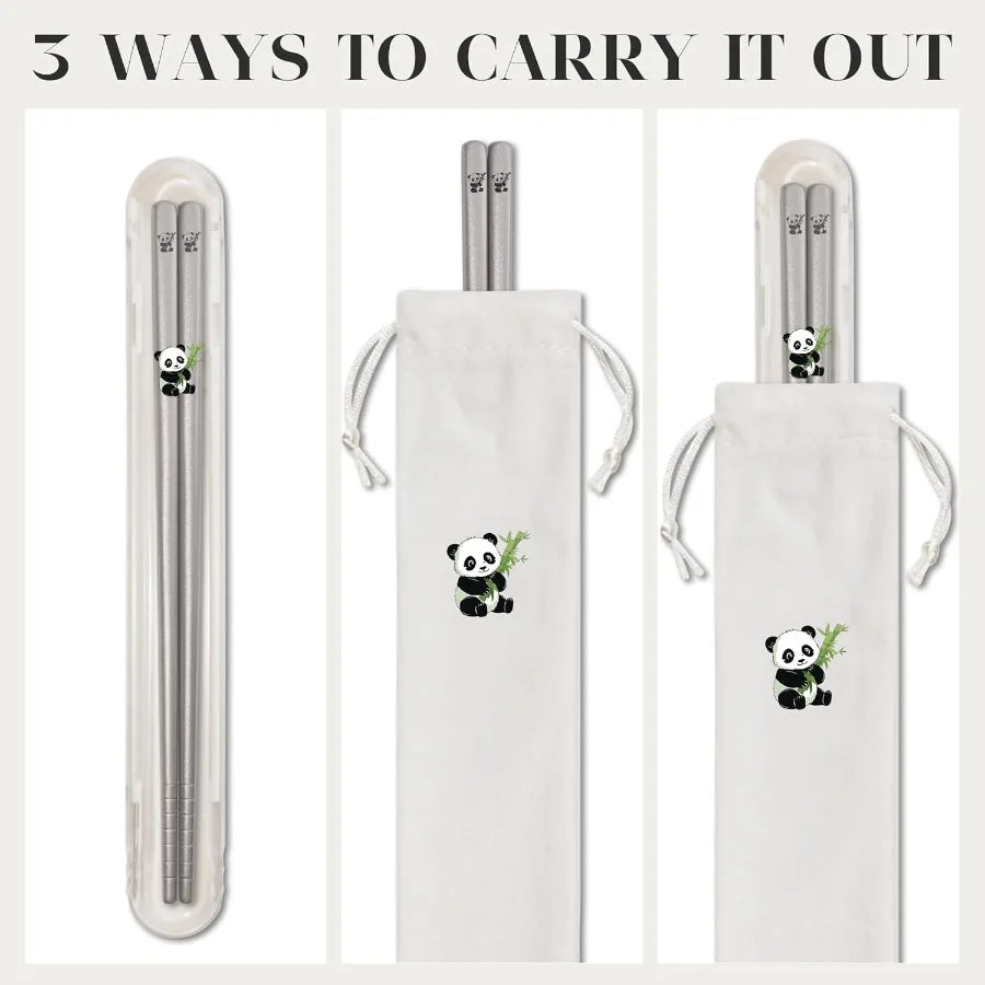 1 Pair Titanium Chopsticks Unbreakable Lightweight