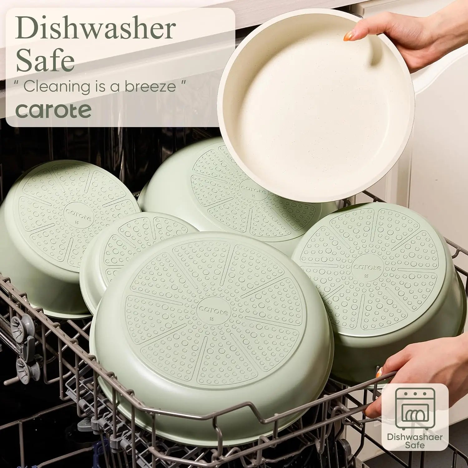 25pcs Set Non Stick, Cookware Dishwasher Safe