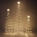 3 Pack Spiral Christmas Tree Light 218 LED Lights Star Topper