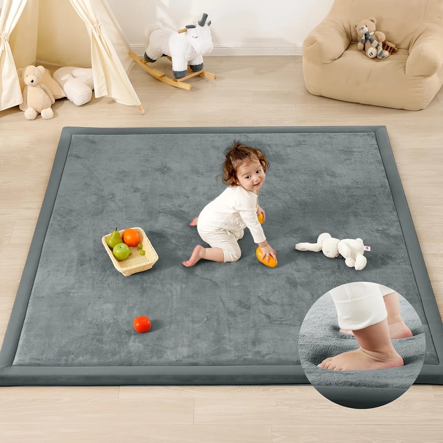 3cm Thick Memory Foam Playpen Mat  Non-Slip
