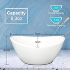 8" Porcelain Bowls Set of 4, Large Oval