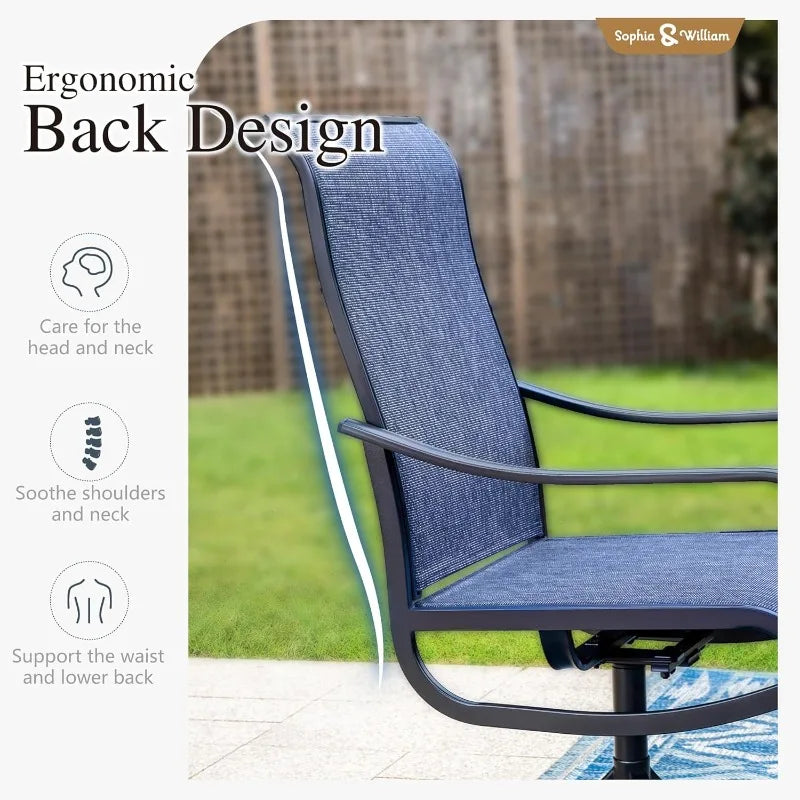 9-Piece Set for 8, With Swivel Chairs & Table